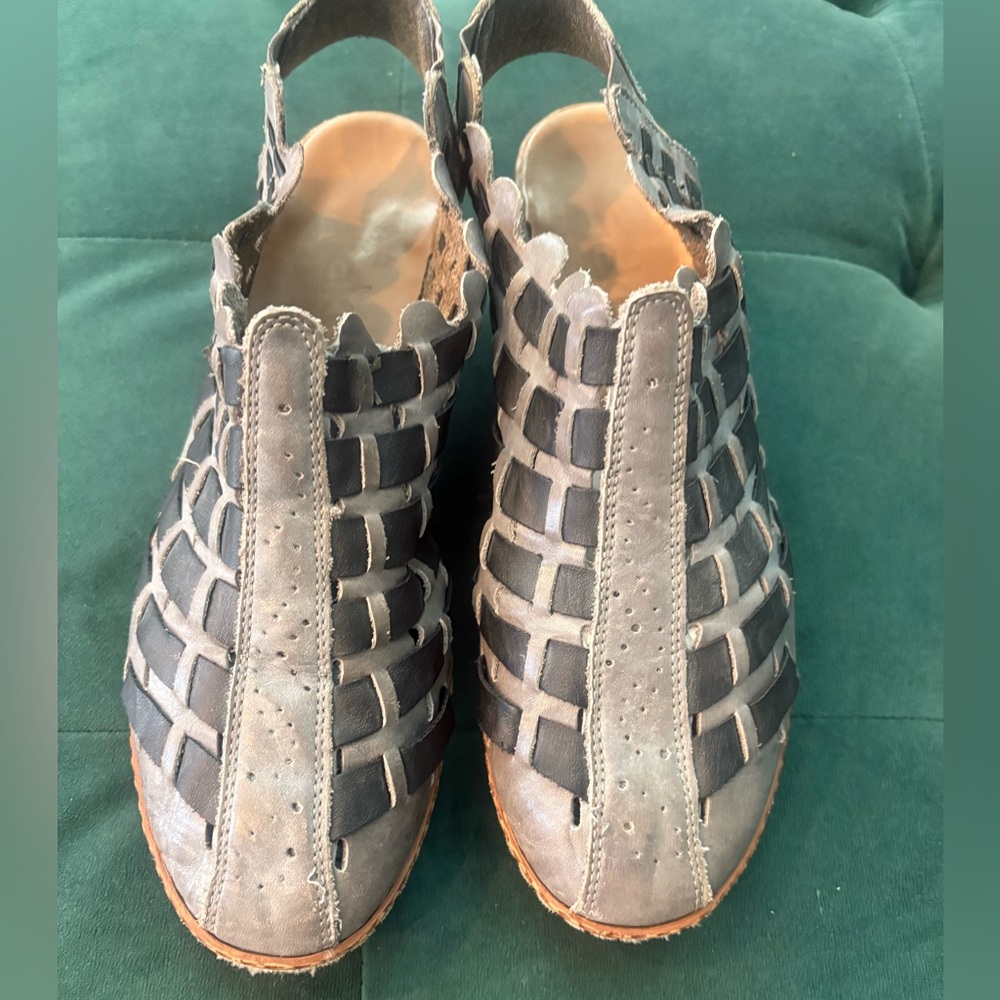 Rieker Gray Woven Mules